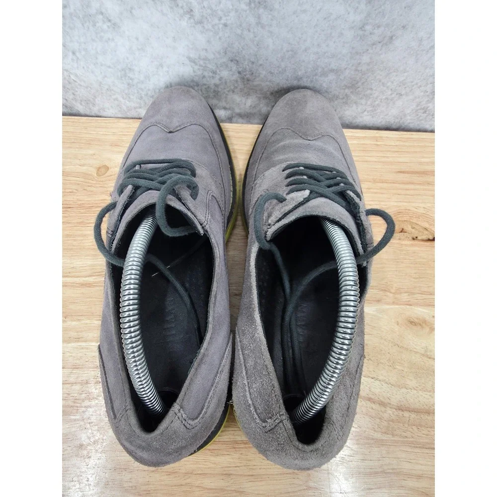 Cole Haan Drake Eva Oxford Shoes Men 9.5 M Gray Suede Wingtip Dress Derby C11124